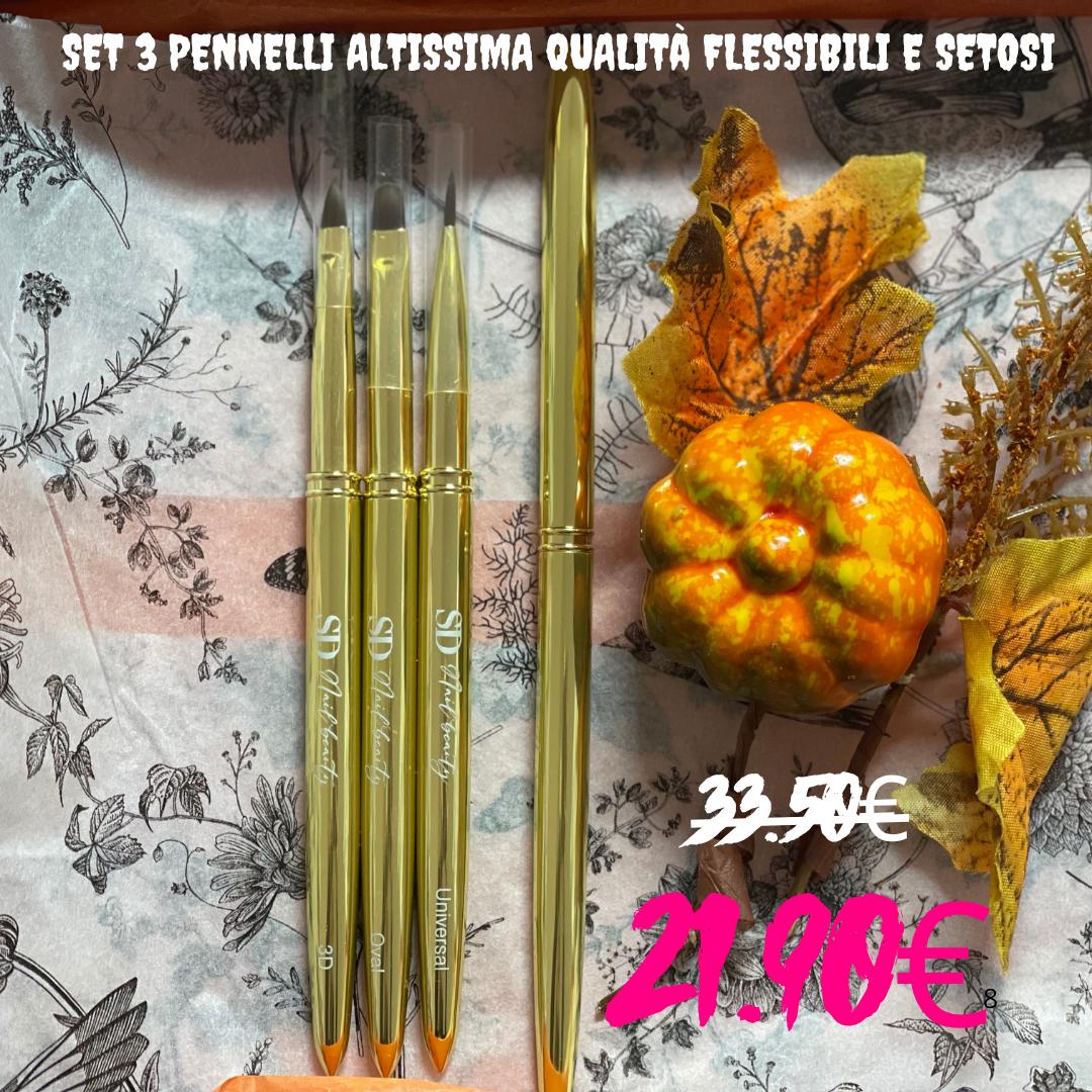 Set 3 Pennelli Altissima qualità flessibili e setosi