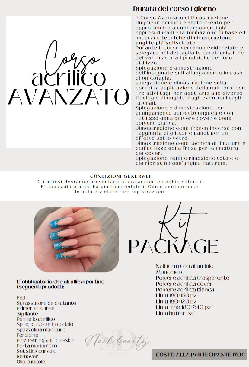 CORSO ACRILICO AVANZATO